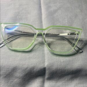 Chic Green and Clear Frame Glasses